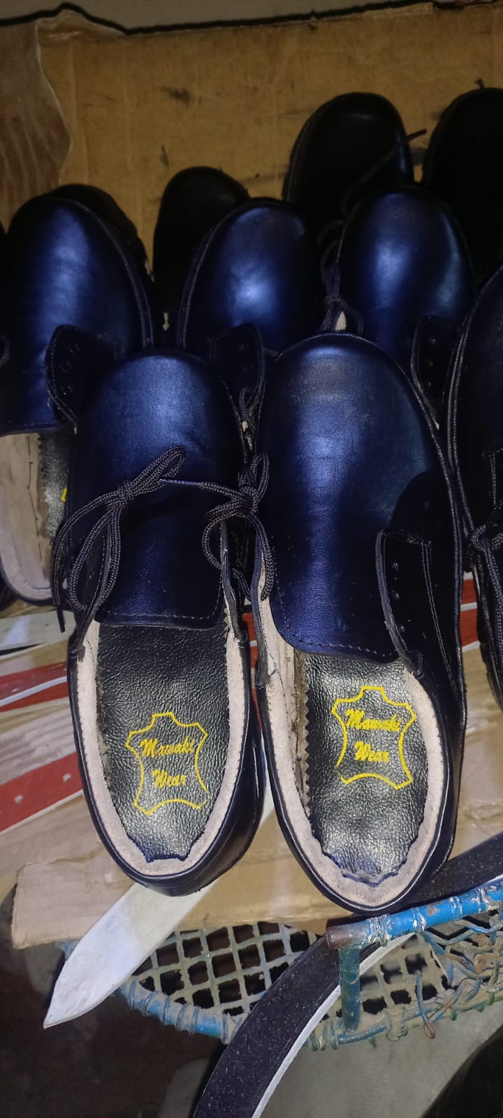 Mawaki branded leather boots